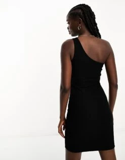 Brave Soul Maria Ribbed One Shoulder Mini Dress In Black For Women -Deals Modezzle Store 204654060 4