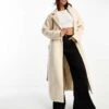 Brave Soul Textured Belted Coat In Cream For Women -Deals Modezzle Store 204952137 1 cream