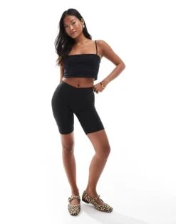Brave Soul Petite Sindy Legging Shorts In Black For Women -Deals Modezzle Store 206136846 3