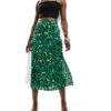 Brave Soul Satin Midi Skirt In Green Animal Print For Women -Deals Modezzle Store 206136975 1 greenanimalprint