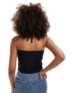 Brave Soul Cropped Bandeau Top In Black For Women -Deals Modezzle Store 206137056 4