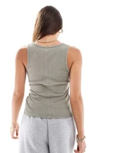 Brave Soul Ribbed Tank Top In Green For Women -Deals Modezzle Store 206137069 4