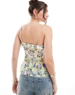 Brave Soul Sheer Frill Vest In Floral Yellow Print For Women -Deals Modezzle Store 206137090 4