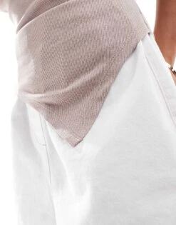 Brave Soul Ribbed Asymmetric Top In Taupe For Women -Deals Modezzle Store 206137166 3