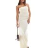 Brave Soul Bandeau Maxi Dress With Ruched Side Detail In Butter Yellow For Women -Deals Modezzle Store 206137254 1 butter