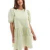 Brave Soul Puff Sleeve Tier Dress In Sage Green For Women -Deals Modezzle Store 206137288 1 sagegreen