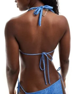 Brave Soul Halter Bikini Top In Denim Blue For Women -Deals Modezzle Store 206154859 4