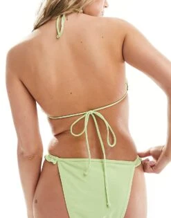 Brave Soul Frilled Trim Triangle Bikini Top In Mint Green For Women -Deals Modezzle Store 206154958 3