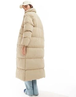 Brave Soul Longline Maxi Puffer Coat In Stone For Women -Deals Modezzle Store 206270291 4