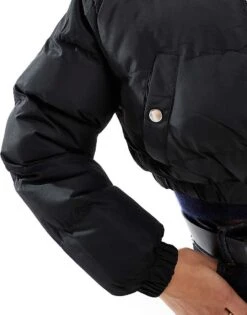 Brave Soul Cropped Puffer Jacket In Black For Women -Deals Modezzle Store 206270292 3
