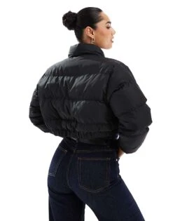 Brave Soul Cropped Puffer Jacket In Black For Women -Deals Modezzle Store 206270292 4