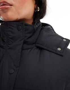 Brave Soul Plus Hooded Puffer Jacket In Black For Women -Deals Modezzle Store 206270360 3
