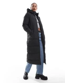 Brave Soul Tall Hooded Maxi Padded Jacket With Detachable Sleeves In Black For Women -Deals Modezzle Store 206270392 1 black 1