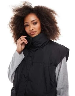 Brave Soul Padded Gilet Vest In Black For Women -Deals Modezzle Store 206270445 4