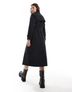Brave Soul Belted Trench Coat In Black For Women -Deals Modezzle Store 206270469 4
