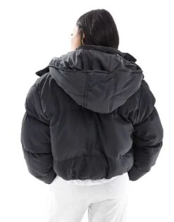 Brave Soul Petite Hooded Puffer Jacket In Black For Women -Deals Modezzle Store 206270581 4