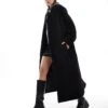 Brave Soul Textured Belted Overcoat In Black For Women -Deals Modezzle Store 206270589 1 black