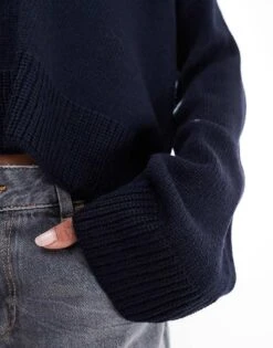 Brave Soul Collar Jumper In Navy For Women -Deals Modezzle Store 206464947 3