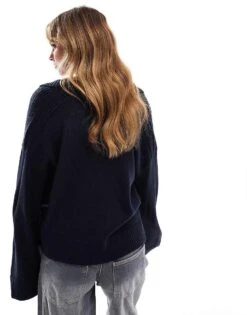 Brave Soul Collar Jumper In Navy For Women -Deals Modezzle Store 206464947 4