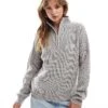 Brave Soul Quarter Zip Jumper In Grey For Women -Deals Modezzle Store 206464994 1 grey