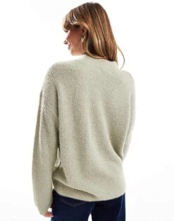Brave Soul Crew Neck Jumper In Light Sage For Women Light Green -Deals Modezzle Store 206465002 4