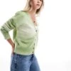 Brave Soul Space Dye Cardigan In White & Green For Women -Deals Modezzle Store 206465009 1 green