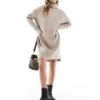 Brave Soul Knitted Roll Neck Mini Jumper Dress In Beige For Women -Deals Modezzle Store 206465066 1 beige