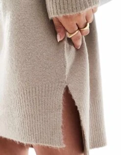 Brave Soul Knitted Roll Neck Mini Jumper Dress In Beige For Women -Deals Modezzle Store 206465066 4