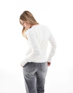 Brave Soul Cardigan With Jewel Detail Buttons In Ivory For Women Cream -Deals Modezzle Store 206465122 4