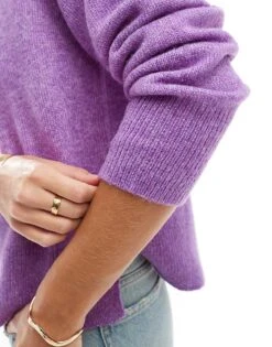 Brave Soul Super Soft Crew Neck Jumper In Purple For Women -Deals Modezzle Store 206465130 4