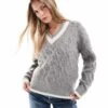 Brave Soul V Neck Cricket Jumper In Grey For Women -Deals Modezzle Store 206465186 1 grey