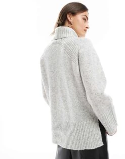 Brave Soul Chunky Roll Neck Jumper In Light Grey For Women -Deals Modezzle Store 206465243 3