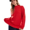 Brave Soul Knitted High Neck Jumper In Red For Women -Deals Modezzle Store 206465253 1 red