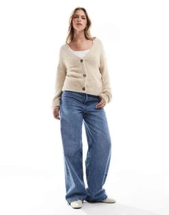 Brave Soul Button Up Cardigan In Beige For Women -Deals Modezzle Store 206465335 3