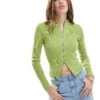Brave Soul Ribbed Knitted Zip Front Jumper In Green For Women Mid Green -Deals Modezzle Store 206465371 1 midgreen