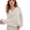 Brave Soul Ribbed V-neck Jumper In Stone For Women -Deals Modezzle Store 206465385 1 stone