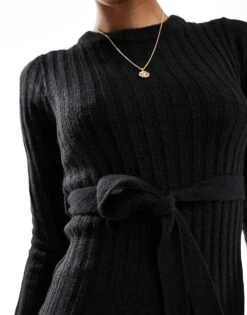 Brave Soul Tall Knitted Midi Dress With Slit In Black For Women -Deals Modezzle Store 206465427 4