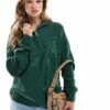 Brave Soul Quarter Zip Jumper In Forest Green For Women Dark Green -Deals Modezzle Store 206465441 1 darkgreen