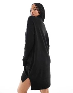 Brave Soul Tall Roll Neck Mini Jumper Dress In Black For Women -Deals Modezzle Store 206465471 4