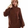 Brave Soul Oversized Cable Knit Jumper In Brown For Women -Deals Modezzle Store 206465472 1 brown