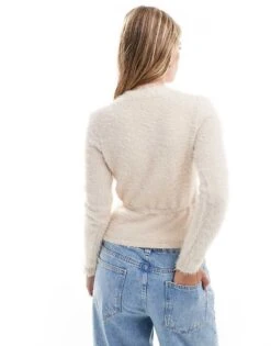 Brave Soul Longline Cardigan In Cream For Women -Deals Modezzle Store 206465512 4