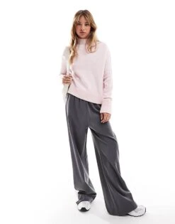 Brave Soul High Neck Slouchy Jumper In Baby Pink For Women -Deals Modezzle Store 206465515 4