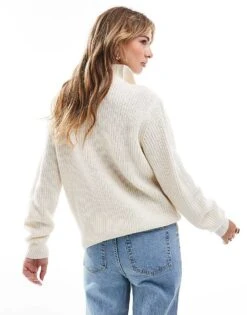 Brave Soul Quarter Zip Jumper In Cream For Women -Deals Modezzle Store 206465549 4