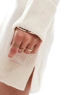 Brave Soul Knitted Roll Neck Mini Jumper Dress In Cream For Women -Deals Modezzle Store 206465694 4