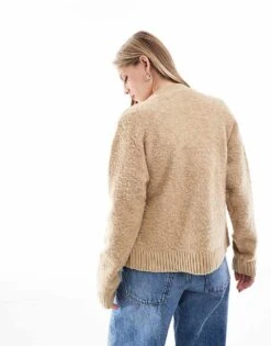 Brave Soul Boucle Zip Up Cardigan In Camel For Women -Deals Modezzle Store 206465697 4