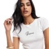 Brave Soul Crop T-shirt In White With 'Bisous' Print For Women -Deals Modezzle Store 206822815 1 white