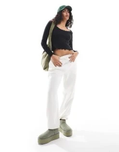 Brave Soul Pointelle Long Sleeve Top With Bow Detail In Black For Women -Deals Modezzle Store 206822816 3