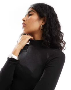 Brave Soul Long Sleeve Jersey Dress In Black For Women -Deals Modezzle Store 206886253 4