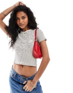 Brave Soul T-shirt In Cream And Black Stripe For Women -Deals Modezzle Store 206886297 1 cream 1