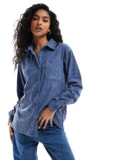 Brave Soul Long Sleeve Cord Overshirt In Grey For Women -Deals Modezzle Store 206886345 1 grey 1